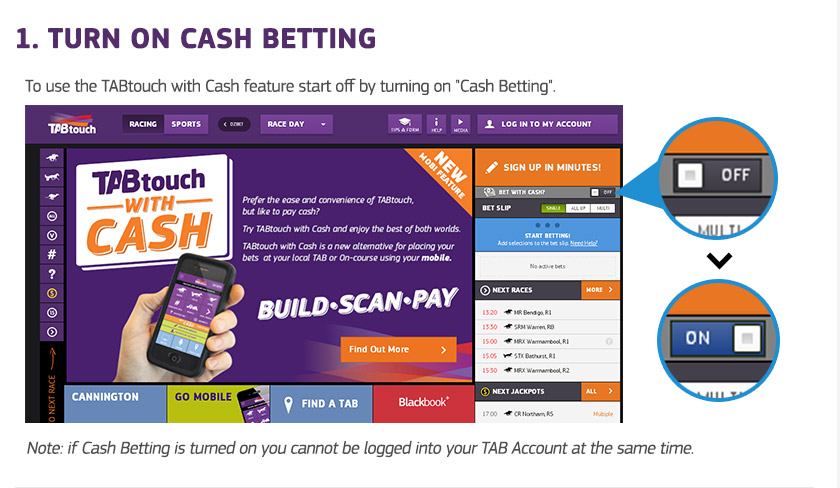 TABtouch with Cash Guide - Step 1